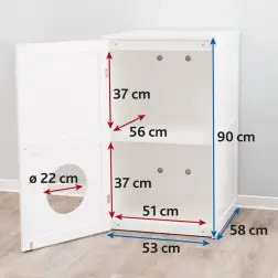 Casa P/ Gatos C/ 2 Andares P/ Wc mdf 53x90x58 Cm b Trixie #9 - 1040380104