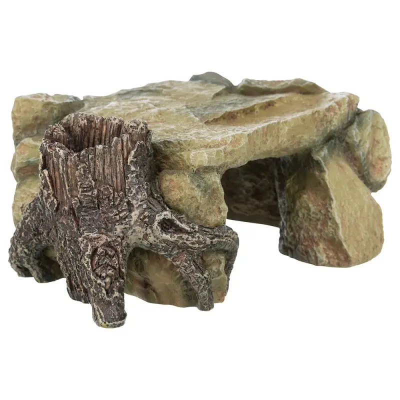Decor. P/ Aquario - Plataforma Rochosa C/ Tronco 25 C Trixie