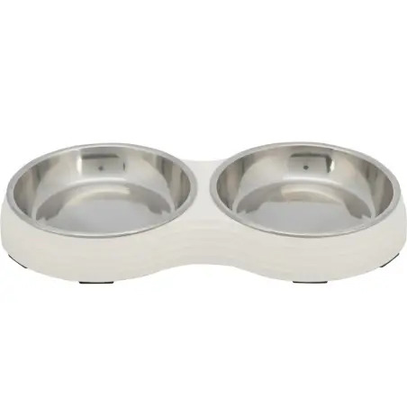 Gamela Dupla Melamina 2x0,2 Lt / Ø13 Cm / 27x3x14cm  Trixie - 1040090308