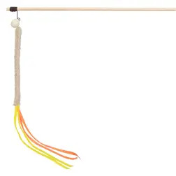 Bastao Madeira C/ Franjas Em Plastico/pelucia - 40 Cm Trixie - 1040060873