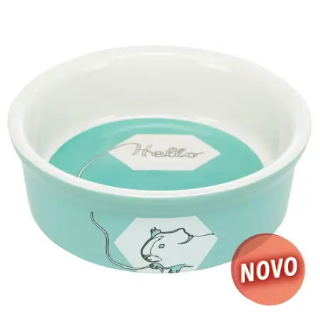 Gamela Em Ceramica "hello Comic" P/ Porq. India 240ml Trixie - 1040090436