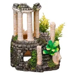 Decoraçao P/ Aquario - Colunas Gregas C/ Plantas 11x10x14 EX - 1040350332