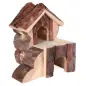 Casa "bjork" Em Madeira Natural C/ Rampa P/ Hamsters Trixie