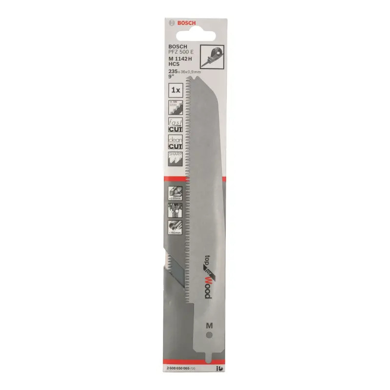 Lâmina de serra sabre M 1142 H para serra multi-usos Bosch PFZ 500 ETop for Wood 2608650065 Bosch