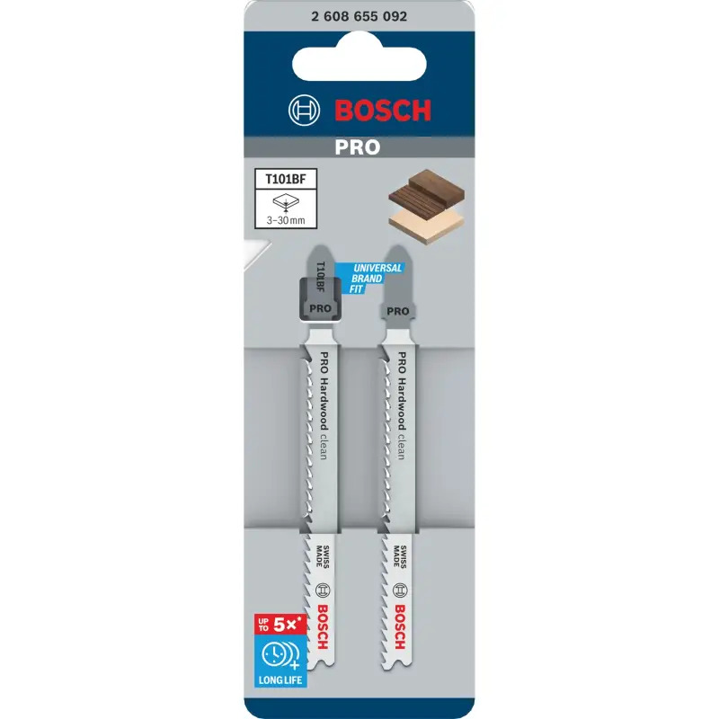 Lâmina de serra vertical PRO Hardwood clean T101BF, 100 mm, 2 unid. 2608655092 Bosch Lâmina de serra vertical PRO Hardwood clean T101BF, 100 mm, 2 unid. 2608655092 Bosch