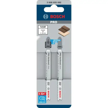 Lâmina de serra vertical PRO Hardwood clean T101BF, 100 mm, 2 unid. 2608655092 Bosch - 1220682372