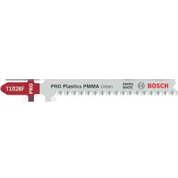 Lâmina de serra vertical PRO Plastics PMMA clean T102BF 92 mm, 2 unid. 2608655102 Bosch #6 - 1220682382