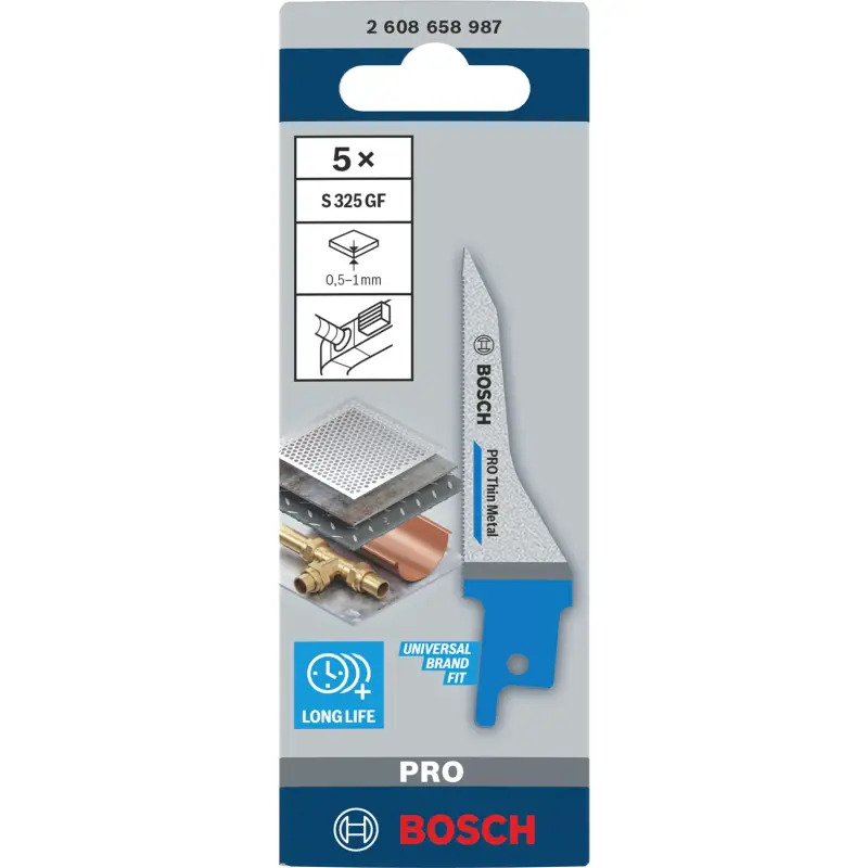 Lâmina PRO Thin Metal S325GF, 1,25 x 7 x 85 mm, 5 peças 2608658987 Bosch
