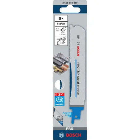 Lâmina PRO Thin Metal precise S937EAF, 1,1 x 25 x 150 mm, 5 peças 2608658988 Bosch - 1220682446