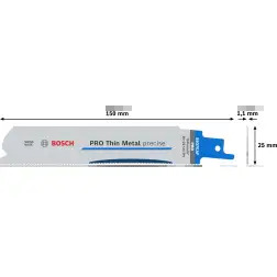 Lâmina PRO Thin Metal precise S937EAF, 1,1 x 25 x 150 mm, 5 peças 2608658988 Bosch #3 - 1220682446