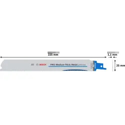 Lâmina PRO Medium-Thick Metal precise S1137BEF, 1,1 x 25 x 225 mm, 2 peças 2608658993 Bosch #3 - 1220682449