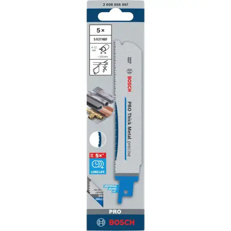 Lâmina PRO Thick Metal precise S937HBF 1,1x25x150mm, 5unids 2608658997 Bosch - 1220684222