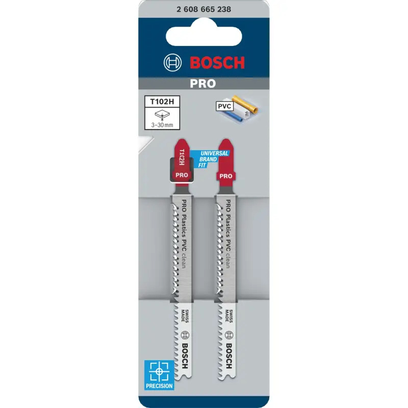 Lâmina de serra vertical PRO Plastics PVC clean T102H, 100 mm, 2 unid. 2608665238 Bosch Lâmina de serra vertical PRO Plastics PVC clean T102H, 100 mm, 2 unid. 2608665238 Bosch
