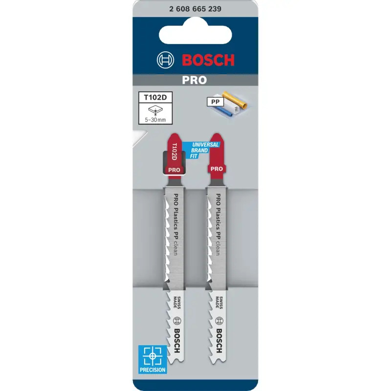 Lâmina de serra vertical PRO Plastics PP clean T102D, 100 mm, 2 unid. 2608665239 Bosch Lâmina de serra vertical PRO Plastics PP clean T102D, 100 mm, 2 unid. 2608665239 Bosch