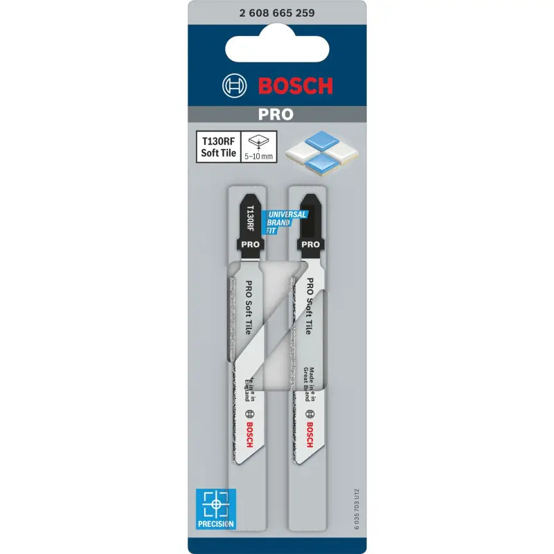 Lâmina de serra vertical PRO Soft Tile T130RF, 83 mm, 2 unid. 2608665259 Bosch Lâmina de serra vertical PRO Soft Tile T130RF, 83 mm, 2 unid. 2608665259 Bosch