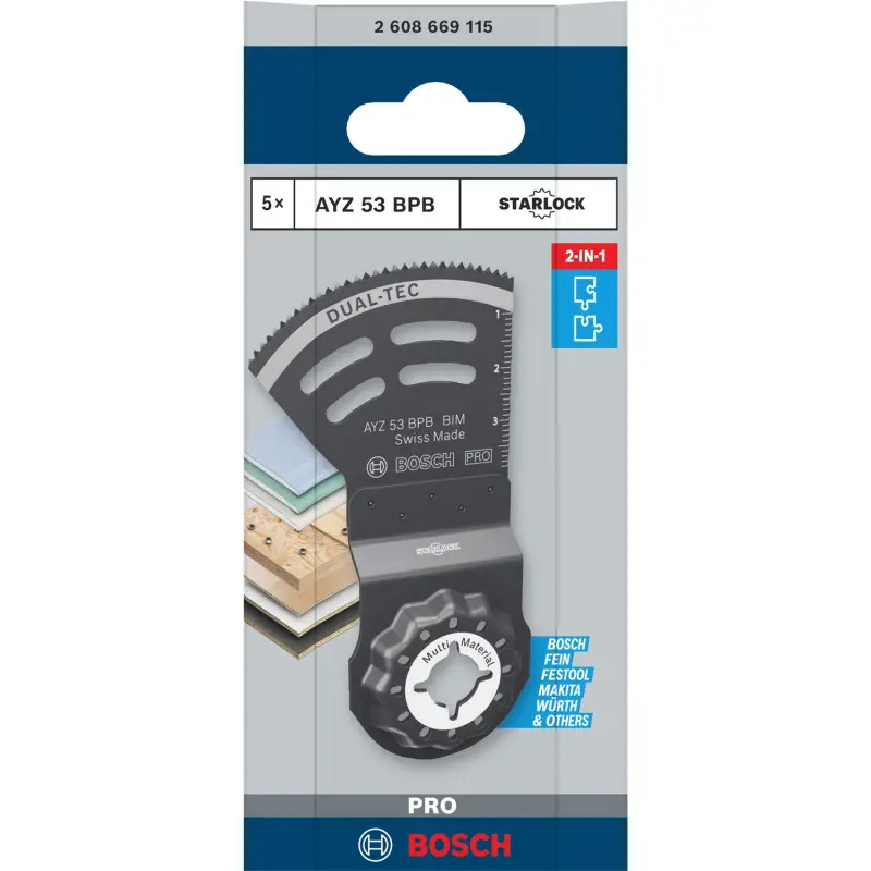 Lâmina multiferramenta PRO AYZ 53 BPB, 53 x 40 mm 2608669115 Bosch Lâmina multiferramenta PRO AYZ 53 BPB, 53 x 40 mm 2608669115 Bosch