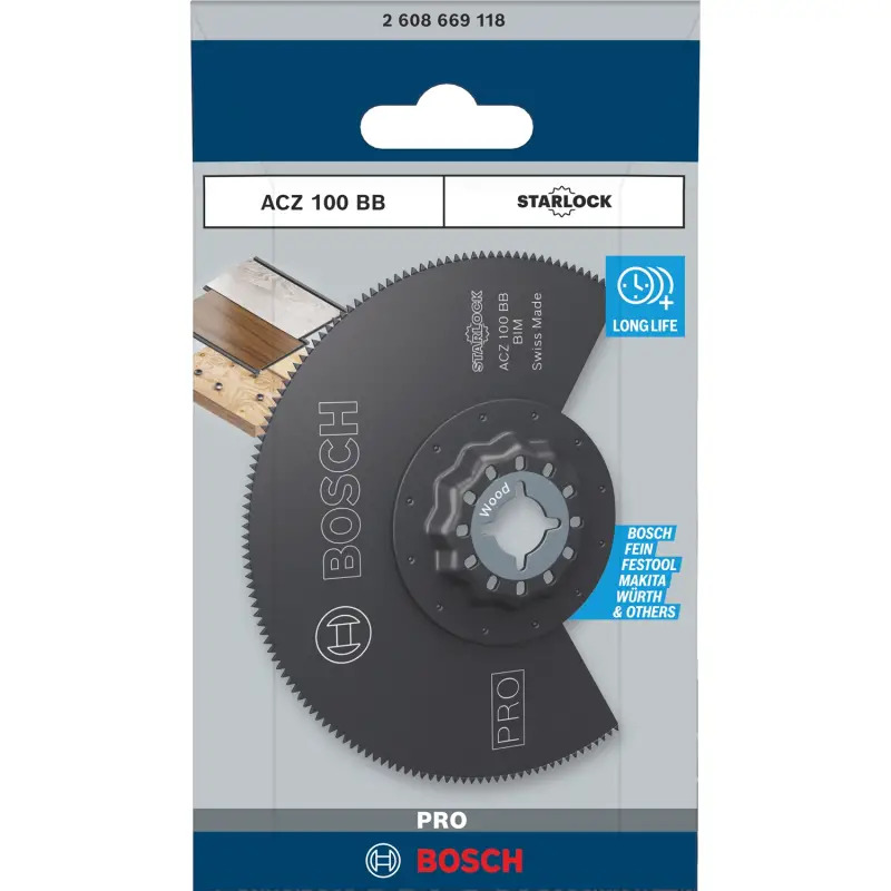 Lâmina multiferramenta PRO ACZ 100 BB, 100 mm 2608669118 Bosch Lâmina multiferramenta PRO ACZ 100 BB, 100 mm 2608669118 Bosch