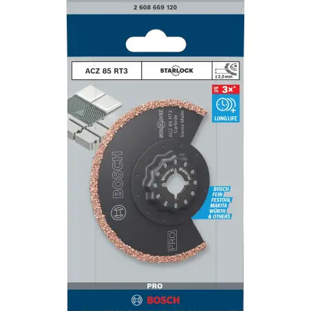 Lâmina multiferramenta PRO ACZ 85 RT3, 85 x 2,5 mm 2608669120 Bosch - 1220682550