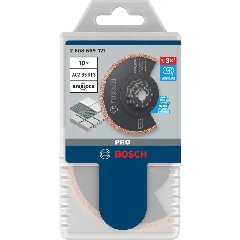 Lâmina multiferramenta PRO ACZ 85 RT3, 85 x 2,5 mm 2608669121 Bosch Lâmina multiferramenta PRO ACZ 85 RT3, 85 x 2,5 mm 2608669121 Bosch