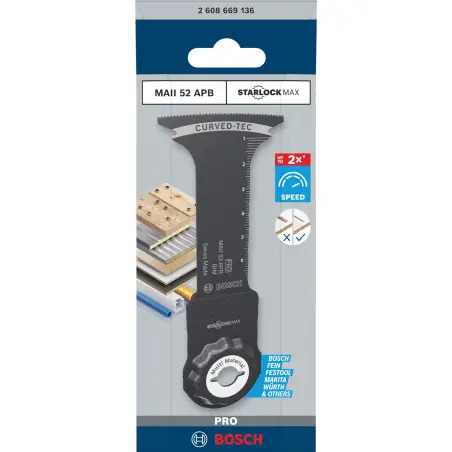 Lâmina multiferramenta PRO MAII 52 APB, 52 x 75 mm 2608669136 Bosch - 1220682565