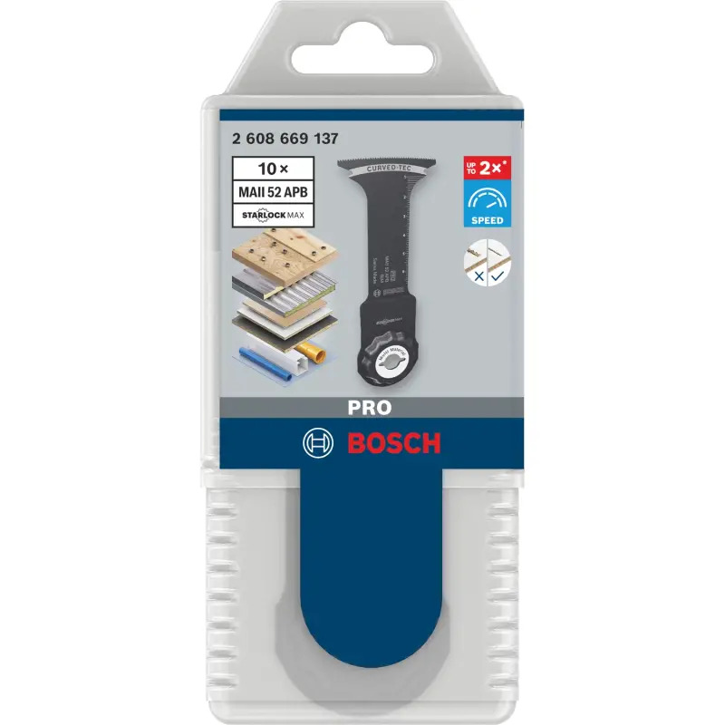 Lâmina multiferramenta PRO MAII 52 APB, 52 x 75 mm 2608669137 Bosch Lâmina multiferramenta PRO MAII 52 APB, 52 x 75 mm 2608669137 Bosch