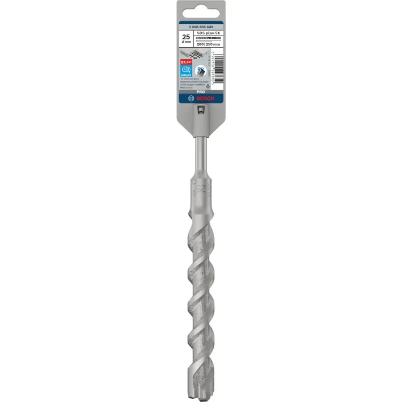 Broca para martelo PRO SDS plus-5X, 25 x 200 x 250 mm 2608836649 Bosch