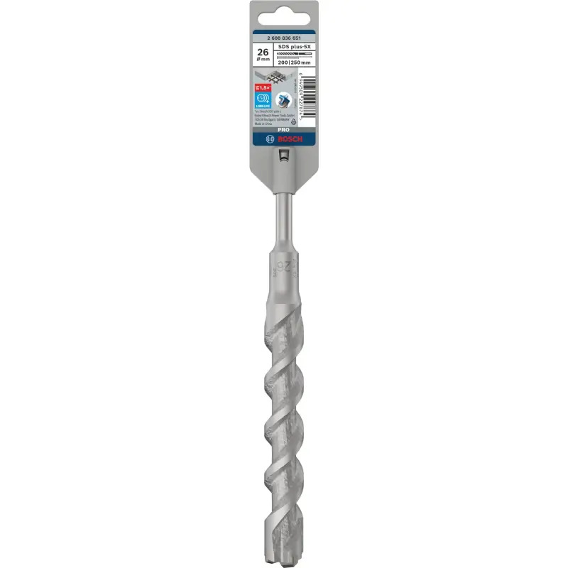 Broca para martelo PRO SDS plus-5X, 26 x 200 x 250 mm 2608836651 Bosch Broca para martelo PRO SDS plus-5X, 26 x 200 x 250 mm 2608836651 Bosch