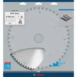 Lâmina de serra circular com fio PRO Steel, 305 x 2,2 x 25,4 mm, T72 2608844869 Bosch - 1220682734
