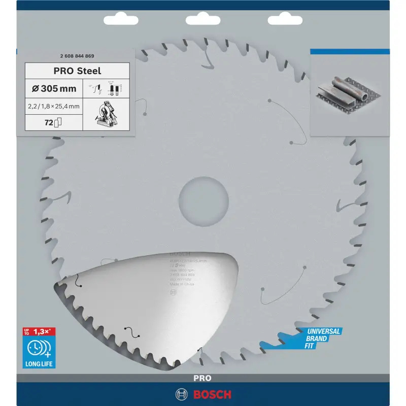 Lâmina de serra circular com fio PRO Steel, 305 x 2,2 x 25,4 mm, T72 2608844869 Bosch Lâmina de serra circular com fio PRO Steel, 305 x 2,2 x 25,4 mm, T72 2608844869 Bosch