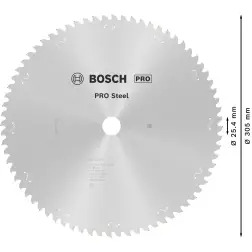 Lâmina de serra circular com fio PRO Steel, 305 x 2,2 x 25,4 mm, T72 2608844869 Bosch #1 - 1220682734
