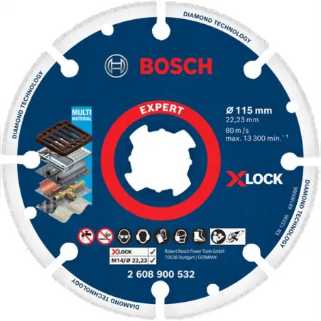 X-lock Expert Diamond Metal Wheel: 115mm Bosch - 1220684320