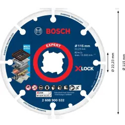 X-lock Expert Diamond Metal Wheel: 115mm Bosch - 1220684320