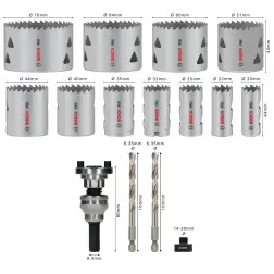 Conjunto de serras craneanas PRO Multi Material com eixo Q-Lock, 15 peças 2608901548 Bosch - 1220683512