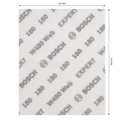 EXPERT W480 Web 1/4 Hand Sanding Sheet, 115 x 140 mm, G180 2608902382 Bosch #1 - 1220683625