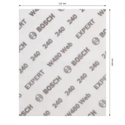 EXPERT W480 Web 1/4 Hand Sanding Sheet, 115 x 140 mm, G240 2608902383 Bosch - 1220683626