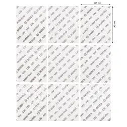 EXPERT W480 Web 1/4 Hand Sanding Sheet Set, 115 x 140 mm, G120 3x; G180 3x; G240 2x; G320 1x, 9 pcs 2608902432 Bosch - 12206836