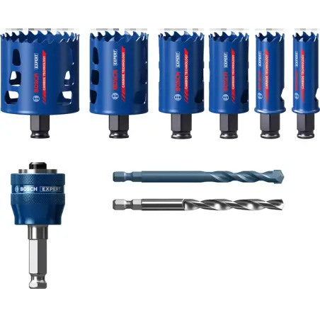 Conjunto de serras craneanas EXPERT Tough Material, 22/25/35/40/51/68 mm, 9 unidades 2608900446 Bosch - 1220684265