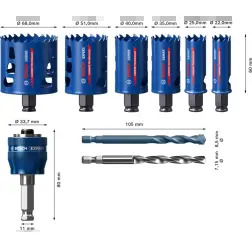 Conjunto de serras craneanas EXPERT Tough Material, 22/25/35/40/51/68 mm, 9 unidades 2608900446 Bosch #1 - 1220684265