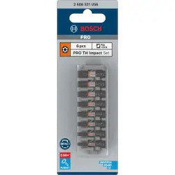 Ponta PRO Torx Security Impact, T10H, T15H, T20H, T25Hx2, T27H, T30H, T40H, 25 mm, 8 unid. 2608521U56 Bosch - 1220680653