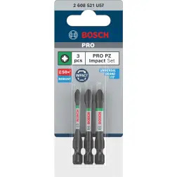 Ponta PRO Pozidriv Impact, PZ1, PZ2, PZ3, 55 mm, 3 unid. 2608521U57 Bosch - 1220680654