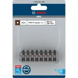Ponta PRO Robertson impact, R1x2, R2x4, R3 x2, 55 mm, 8 unid. 2608521U58 Bosch - 1220680655