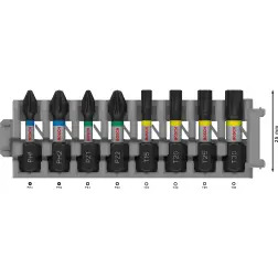 PRO Impact Mixed Pack, PH1; PH2; PZ1; PZ2; T15; T20; T25; T30, 25 mm, 8 unid. 2608521U61 Bosch - 1220680658