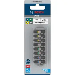 PRO Impact Mixed Pack, PH2x2; PZ2x2; H5; T20; T25; T30, 25 mm, 8 unid. 2608521U62 Bosch - 1220680659