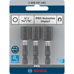 PRO Nutsetter Impact, 1/4" x 50 mm, 5/16" x 50 mm, 3/8" x 50 mm, 1 7/8" x 50 mm, 4 unid. 2608521U65 Bosch - 1220680662