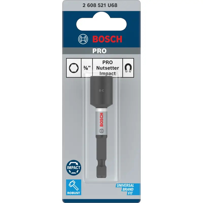 PRO Nutsetter Impact, 3/8" x 65 mm, 2 9/16" x 65 mm, 2 unid. 2608521U68 Bosch PRO Nutsetter Impact, 3/8" x 65 mm, 2 9/16" x 65 mm, 2 unid. 2608521U68 Bosch