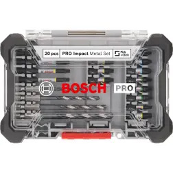 Conjunto de pontas para aparafusar e perfuração de metal PRO Impact, 20 unidades 2608521U84 Bosch - 1220680677