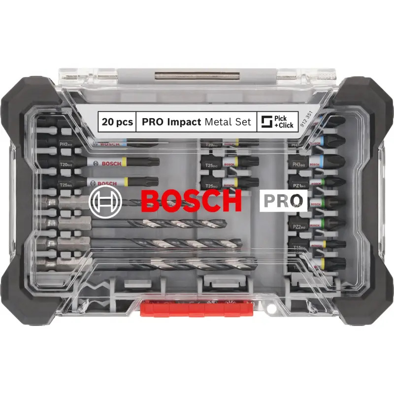 Conjunto de pontas para aparafusar e perfuração de metal PRO Impact, 20 unidades 2608521U84 Bosch