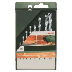 Conjunto de 8 brocas para pedra3,0 x 60 4,0 x 75 5,0 x 85 6,0 x 100 7,0 x 100 8,0 x 120 9,0 x 120 10,0 x 120 2609255462 Bosch -