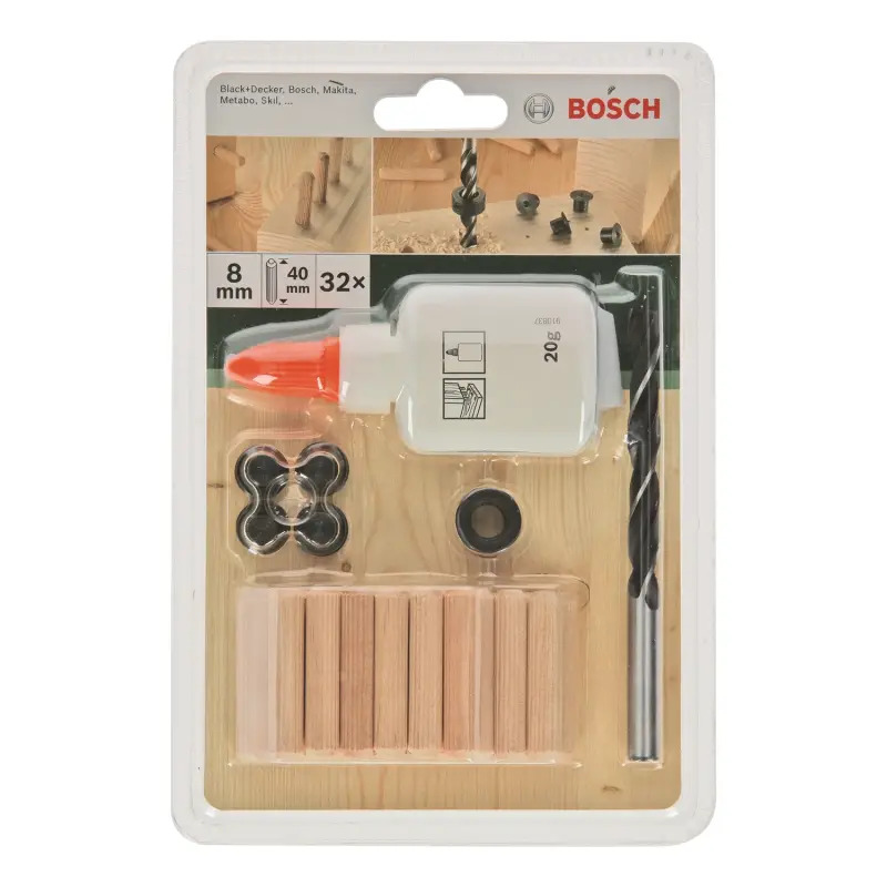 Conjunto de 32 buchas de madeiraD 8 mm C 40 mm 2609255306 Bosch
