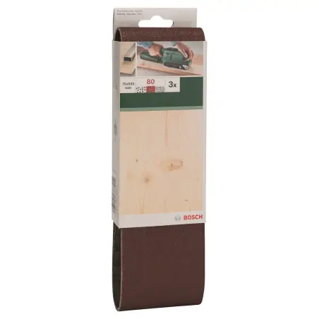 Conjunto de 3 cintas de lixa para lixadeira de rolos, qualidade vermelhaG 80 2609256218 Bosch - 1220683799